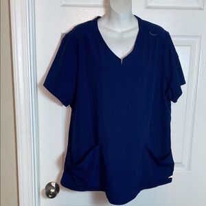 Skechers Women's Navy V-Neck Short Sleeve Scrub Top Size 2XL